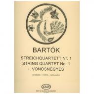 Bartók, B.: Streichquartett Nr. 1 Op. 7 (1908) – Stimmen 