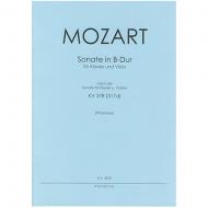 Mozart, W. A.: Violasonate B-Dur nach KV 378 