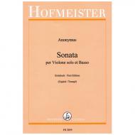 Anonymus: Sonata per Violone solo et Basso 