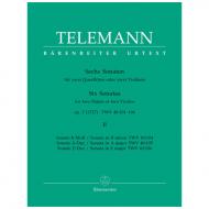 Telemann, G. Ph.: Sechs Sonaten Op. 2 TWV 40:101-106 Band 2 