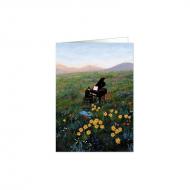 Doppelkarte »Piano in a flower field« 