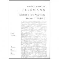 Telemann, G. Ph.: Sechs Duette (Sonaten) Bd. 1, Sonate I bis III 