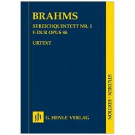 Brahms, J.: Streichquintett Nr. 1 Op. 88 F-Dur (Studien-Edition) 