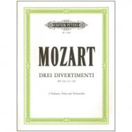 Mozart, W.A.: 3 Divertimenti D-, B-, F-Dur KV 136-138 