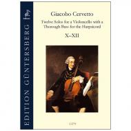 Cervetto, G.: 12 Solos Op. 2 – Violoncellosonaten 10-12 