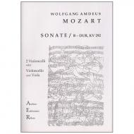 Mozart, W. A.: Sonate B-Dur nach KV 292 