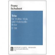 Schubert, F.: Streichtrio B-Dur, D 581 