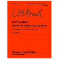 Bach, C. Ph. E.: Werke für Violine und Klavier Band 1 