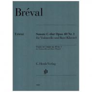 Bréval, J.-B.: Sonate C-dur op. 40 Nr. 1 für Violoncello und Bass (Klavier) 