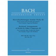 Bach, J. S.: Klavierbearbeitungen fremder Werke III BWV 985-987, 592a, 972a 