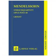 Mendelssohn Bartholdy, F.: Streichquartett Op. posth. 80 f-Moll – Partitur 