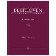 Beethoven, L. v.: Streichquartette Op. 74, 95 – Kritischer Bericht 