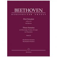 Beethoven, L. v.: 3 Klaviersonaten WoO 47 Es-Dur, f-Moll, D-Dur »Kurfürsten-Sonaten« 