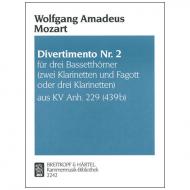 Mozart, W. A.: Divertimento Nr. 2 KV Anh. 229 (439b) B-Dur 