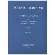 Albinoni, T.: Sonate a tre Op. 1 Band 2 (Nr. 4-6) 