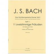 Bach, J. S.: 11 zweistimmige Präludien aus dem Wohltemperierten Klavier Teil II 