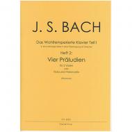 Bach, J. S.: 4 zweistimmige Präludien aus dem Wohltemperierten Klavier Teil I 