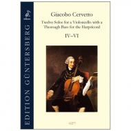 Cervetto, G.: 12 Solos Op. 2 – Violoncellosonate Nr. 4-6 