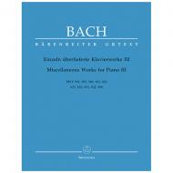 Bach, J. S.: Einzeln überlieferte Klavierwerke III BWV 992, 993, 989, 963, 820, 823, 832, 833, 822, 998 