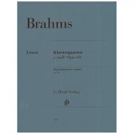Brahms, J.: Klavierquartett c-Moll, Op. 60 Urtext 