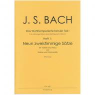 Bach, J. S.: 9 zweistimmige Sätze aus dem Wohltemperierten Klavier Teil I 
