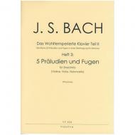 Bach, J. S.: 5 dreistimmige Präludien und Fugen aus dem Wohltemperierten Klavier Teil II 