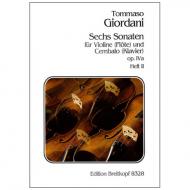 Giordani, T.: 6 Violinsonaten Op. 4a Band 2 (Nr. 4-6) 