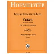 Bach, J. S.: Cello-Suiten für Violine Heft 1 