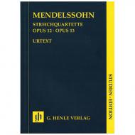 Mendelssohn Bartholdy, F.: Streichquartette Es-Dur Op. 12, a-Moll Op. 13 